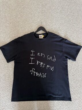 NWOT Gallery Dept Men's Black Graphic 'I Am Sad' Crewneck T-Shirt